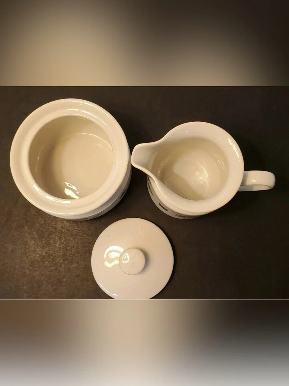 Vintage Corningware Quilt Ceramic Creamer and Sugar Quilt pattern 1994